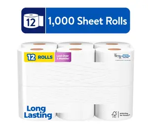 1000 Toilet Paper Rolls with 1,000 Sheets Per Roll - Ideal for Kitchen Wipes