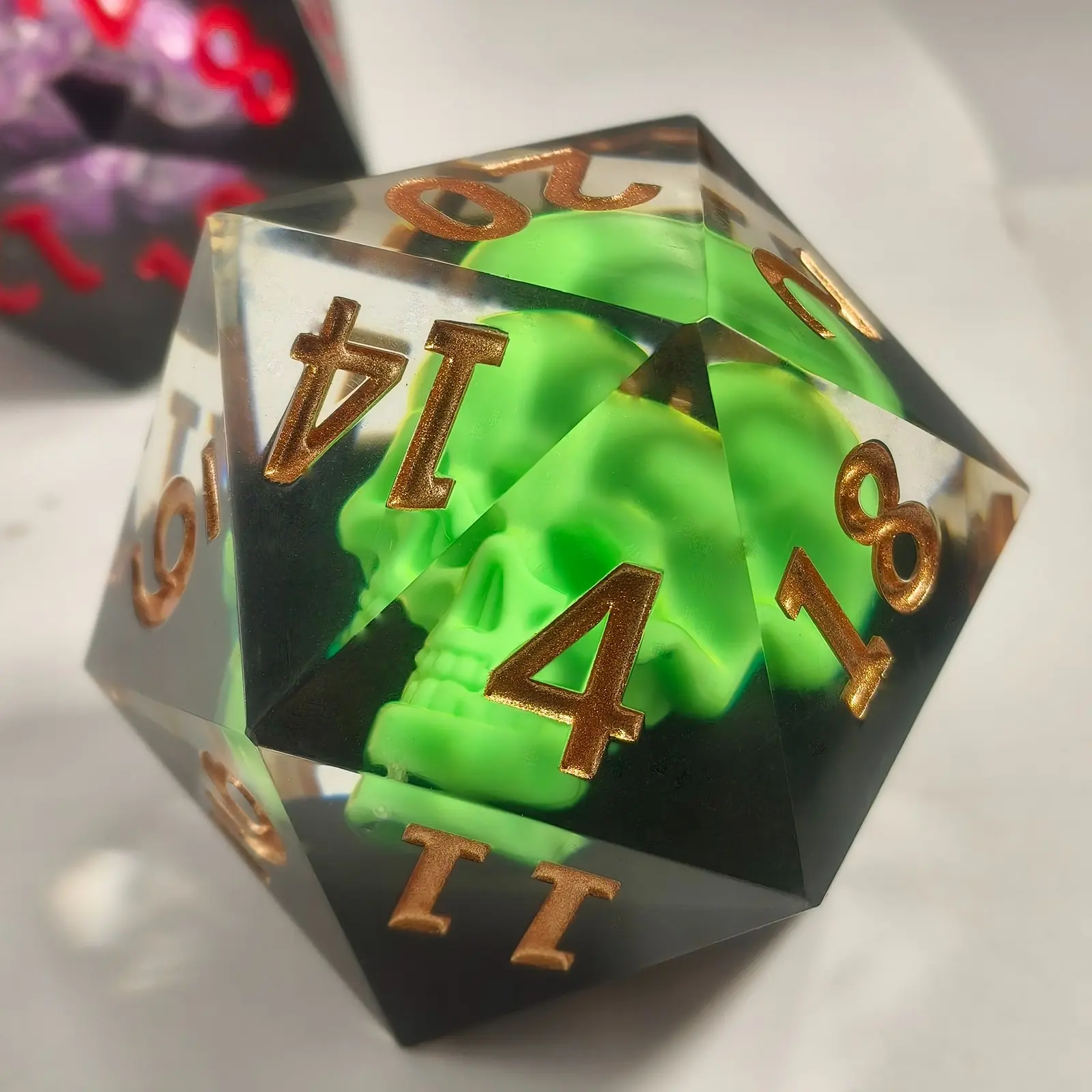 Large 2.16 Feet Resin Dragon Eye Dice, Perfect for Dnd and Trpg Board Games, Multi-Faceted Pointed Dice (d20), Polyhedral Dice, Holiday Gift, Christmas Gift