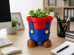 Planter / Pen Holder - SUPER MARIO Inspired – Multi-Use Desk Organizer