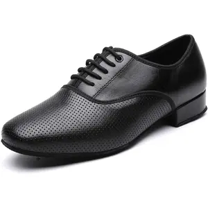 Men's Black Ballroom Latin Performance Shoes Waltz Modern Dancing Practice Shoe