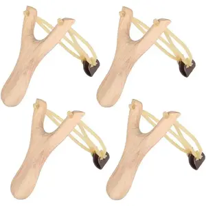 Beginner-Friendly Wooden Catapult Toy, Outdoor Hunting Skill-Training Catapult Toy, Used for Enhancing Focus, Physical Coordination and Muscle Control, as Well as Relieving Stress. 4 Pack