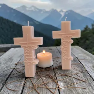 Faith/Blessed Shaped Scented Candles - Cross Design for Spiritual Aromatherapy and Home Decor