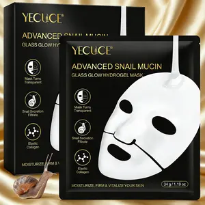 Yecuce Advanced Snail Mucus Mask Set, Elastic Collagen Ultra Hydrating Firming, Deep Penetration High Absorption, Glass Gloss Hydrogel Mask