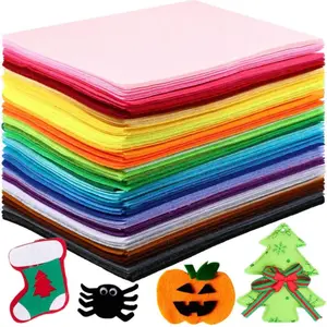 120 Pcs 12 x 8 Inch Felt Sheets Bulk for Craft 40 Assorted Color Felt Fabric Squares Stiff Paper for Wedding Graduation Festival Holiday DIY Craft Sewing Patchwork (Classic)