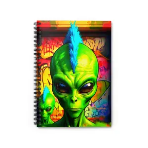 Alien-Inspired Spiral Notebook, Fun Journal, School Supplies, Unique Gift for Kids & Teens, Creative Writing
