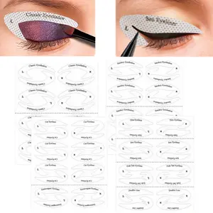 4 Pcs Professional Precise Eyeliner Template Aids, Eyeliner Guide, 4 Styles of Eyeshadow & Eyeliner Sticker Makeup Templates, Tools Suitable for Makeup Beginners.