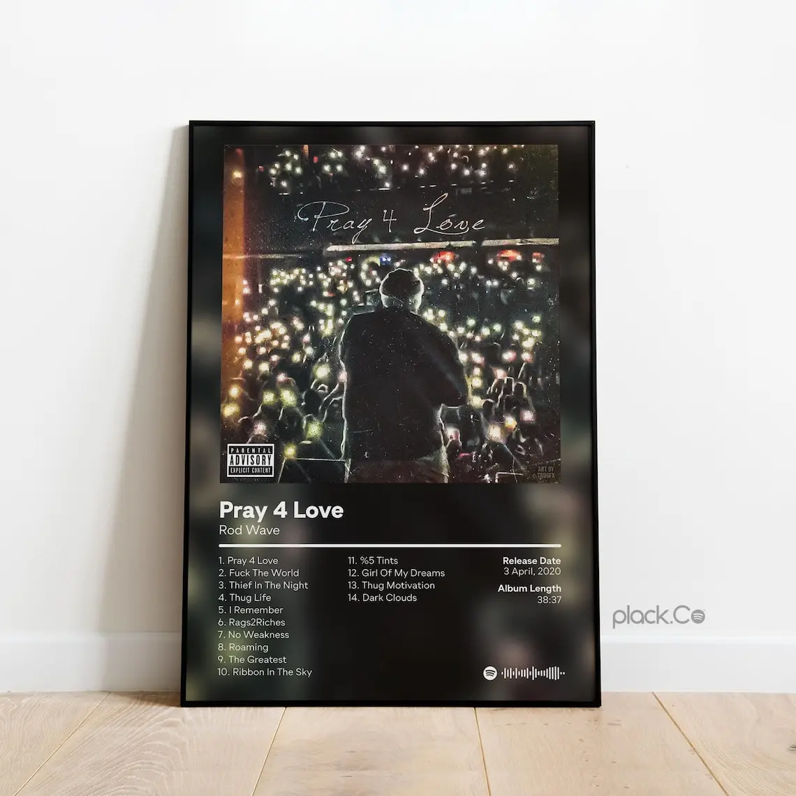 Rod Wave - Pray 4 Love -  Album Print - Hip Hop Wall Art -  Album Cover - Rod Wave Poster -  Album Poster