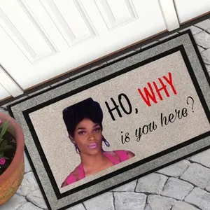 Ho Why is You Here Sublimation Gray Mat - Joseline Hernandez Funny Doormat