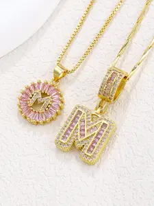 Women's Letter Pendant Necklace Set, Adjustable Chain Jewelry Gift, Creative Valentine Anniversary Present, All Season Wear