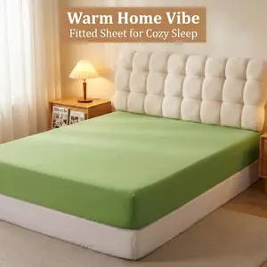Bedsum Soft Brushed Microfiber Deep Pocket Fitted Sheet Only, Hotel Quality Breathable Mattress Cover, Wrinkle & Fade Resistant  Bed Sheet