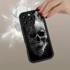 Gao Zhu. Smoke Skull Pattern Phone Case, Compatible with iPhone 17 E Air Pro ProMax iPhone16 15 14 Plus 13 12 Mini 11 X XS XR - Creative Fashion Minimalist Design  Full-Body Drop Protection Cover for Men and Women as a Gift to Friends or Family