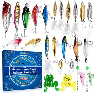 Fishing Advent Calendar 2025,24 Days Fishing Lures Set for Fisher Adult Christmas Countdown Calendar for Men Advent Calendars Christmas Gifts for Men Dad Husband Boyfriend