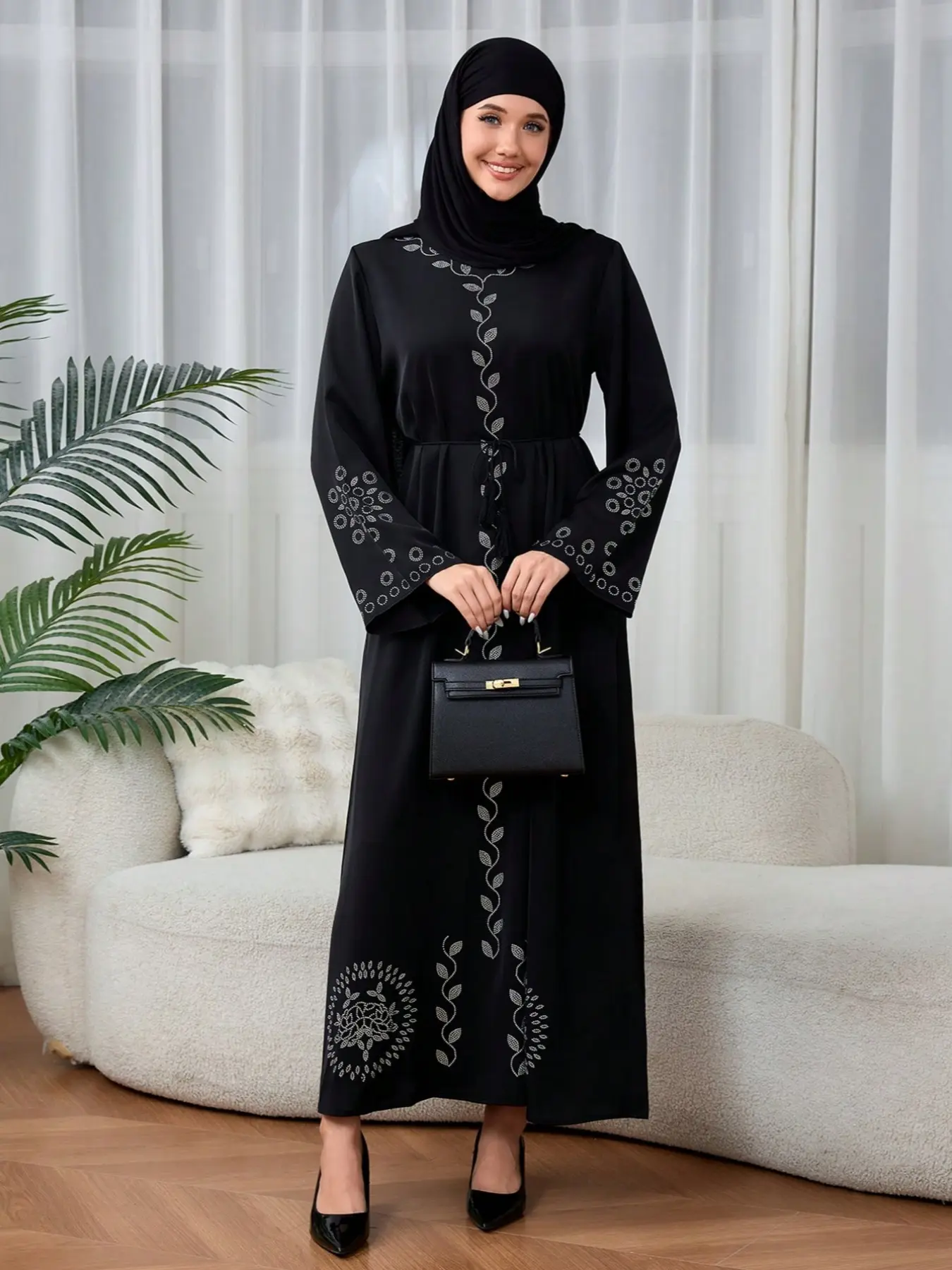 Women's Islamic Abaya Kaftan Dress, Arabic Fashion Print Long Robe with Belt, Saudi Style Kandura Dress, Loose Abayas - TikTok Shop Women's Islamic Abaya Kaftan Dress, Arabic Fashion Print Long Robe with Belt, Saudi Style Kandura Dress, Loose Abayas - TikTok Shop