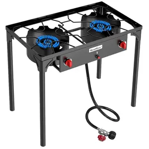 [SummerVibes] BESTFIRE 150000BTU 2-Burner Propane Stove – Electronic Ignition, Regulator & Removable Legs for Camping, BBQ, Turkey Frying High Pressure Gas Burner outdoor barbecue cooking