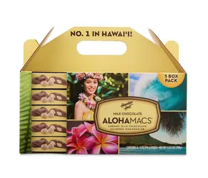 Hawaiian Host Alohamacs Milk Chocolate Covered Macadamia Handy Pack 5 pk Indulgent Island Treats for Sharing - Premium Macadamias & Rich Milk Chocolate