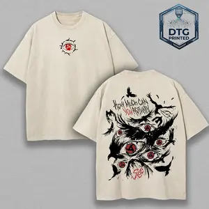 Retro Heavy Uchiha Itachi Character Naruto Anime Tee Hoodie Menswear Top Unisex Mineral Anime Manga Washed Heavy Cotton T-shirt, Gift For Anime Fan