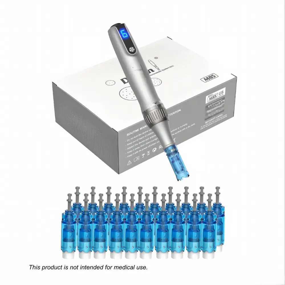 Home Travel Beauty Set -Drpen- -M8S- Beauty  Microcurrent Facial Beauty Device Set - Home & Travel Skin Care Kit with Storage Case, 10 or 20 Cartridges