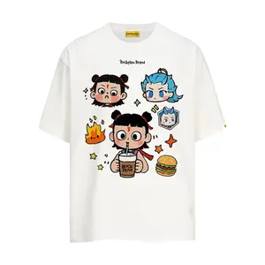 Nezha and Ao Bing pattern printed short-sleeved, American T-shirt T-shirt of the same style as the movie "Ne Zha Conquers the