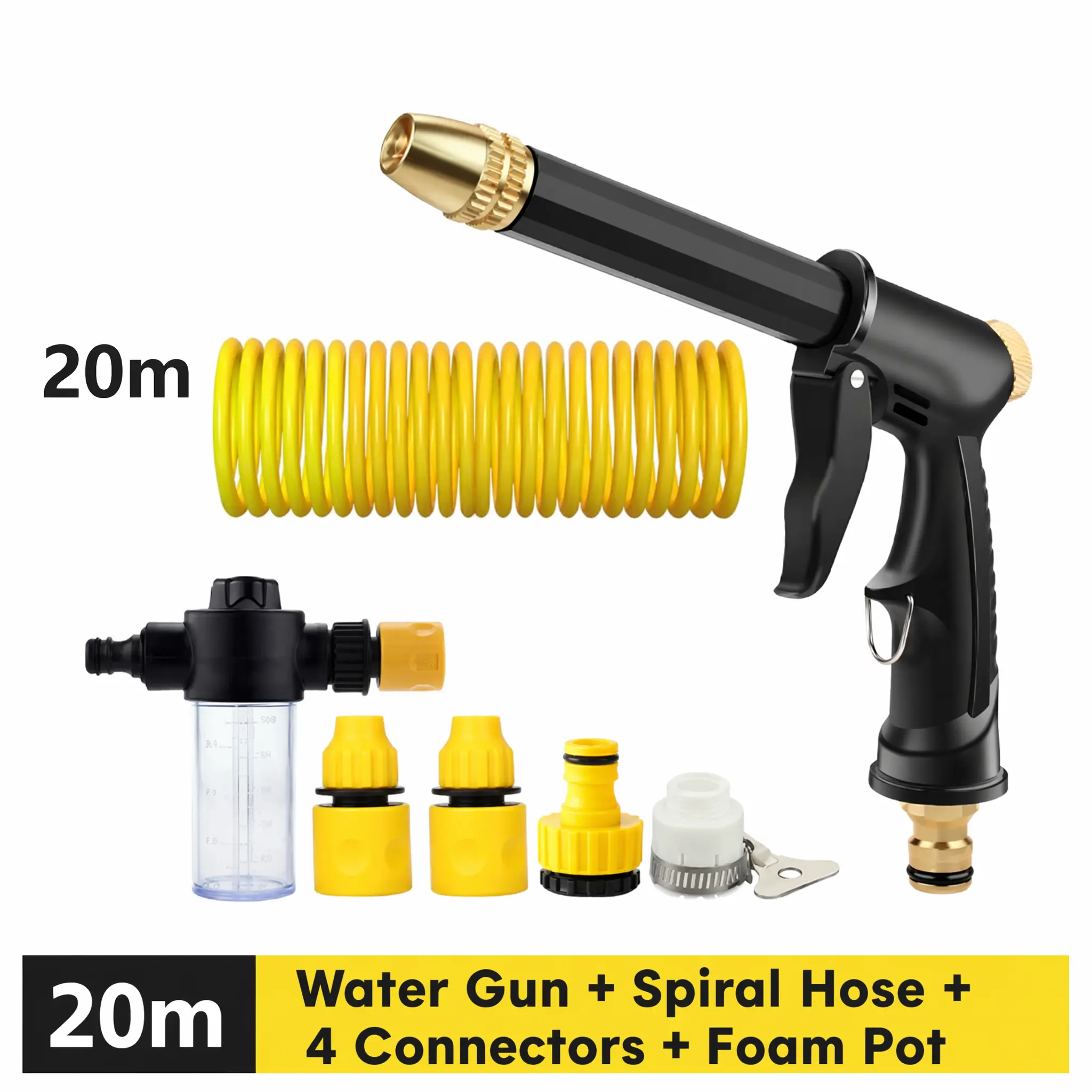 【New Shop Free Gifts-Limited Giveaway, Ends When Stock Runs Out】75ft Expandable Spring Garden Hose Kit Pack - Outdoor Garden Watering System with Detachable Hose Sprayer, Car Wash Foam Gun, Adapter - Ideal for Lawn Watering, Car Washing