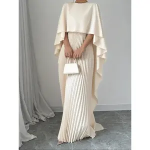 Women’s elegant solid-color minimalist casual cape shawl wrap, non-removable dress for daily wear, versatile and stylish