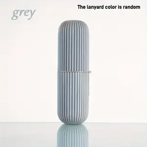 1pc Portable Lightweight Travel Toothbrush Case, Toothbrush Storage, Includes Rinsing Cup, Toothbrush Holder, Toothpaste Tube, Essential Bathroom Accessories