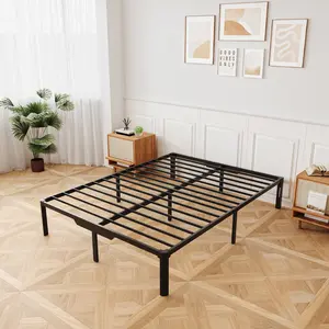 Value Base Metal Platform Bed Frame - Heavy Duty Mattress Foundation for Safe & Quiet Sleep Furniture Home Modern Interior Noise Free