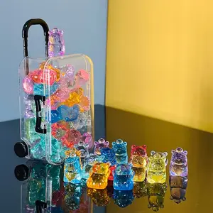 38pcs Simulated Crystal Capybara + 1pc Mini Luggage Set, DIY Handmade Decorations, Home Entryway, TV Stand, Living Room, Bar, Office Desk