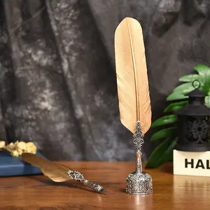 Vintage Feather Quill Pen Gift Set Calligraphy Writing Decorative Office