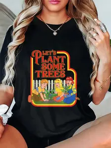 100% Cotton Unisex Let’s Plant Some Trees Cannabis Humor Marijuana Funny Weed Short Sleeve T-Shirt