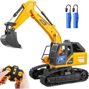 te Control Excavator Toys for Boys, 2.4Ghz RC Play Excavator with Light, Construction Toys for Boys 3-5 4-7 8-12 Year Old Kids, Christmas Birthday Present