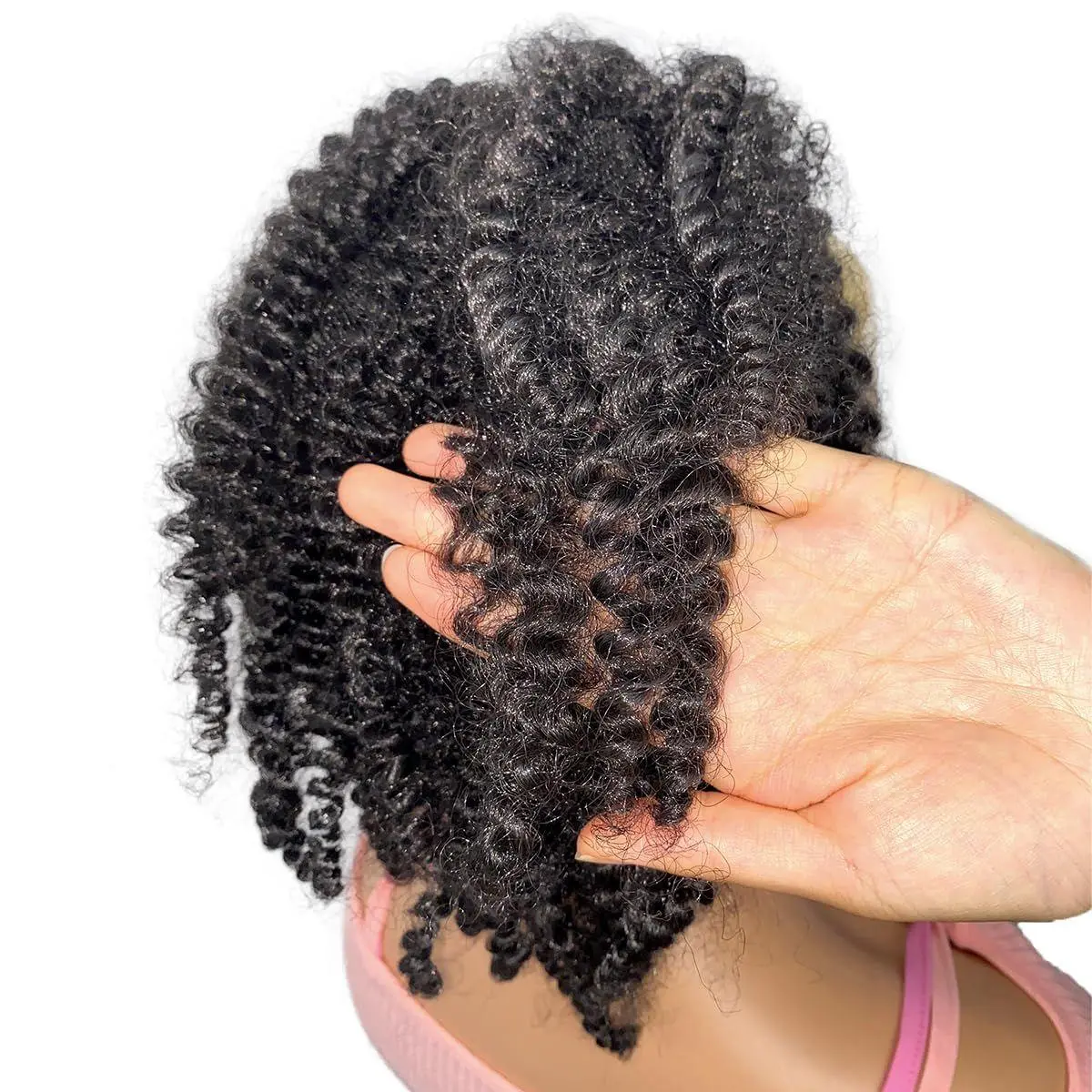 12inch Short Marley Hair Drawstring Ponytail Brown Black 4C  display picture 1