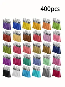400 tassels are used for jewelry making, wholesale of keychain pendants, handmade crafts, bracelet making, earring and jewelry making, DIY creative wallet keychain making, handicrafts, tassel decoration, fashion hanging accessories