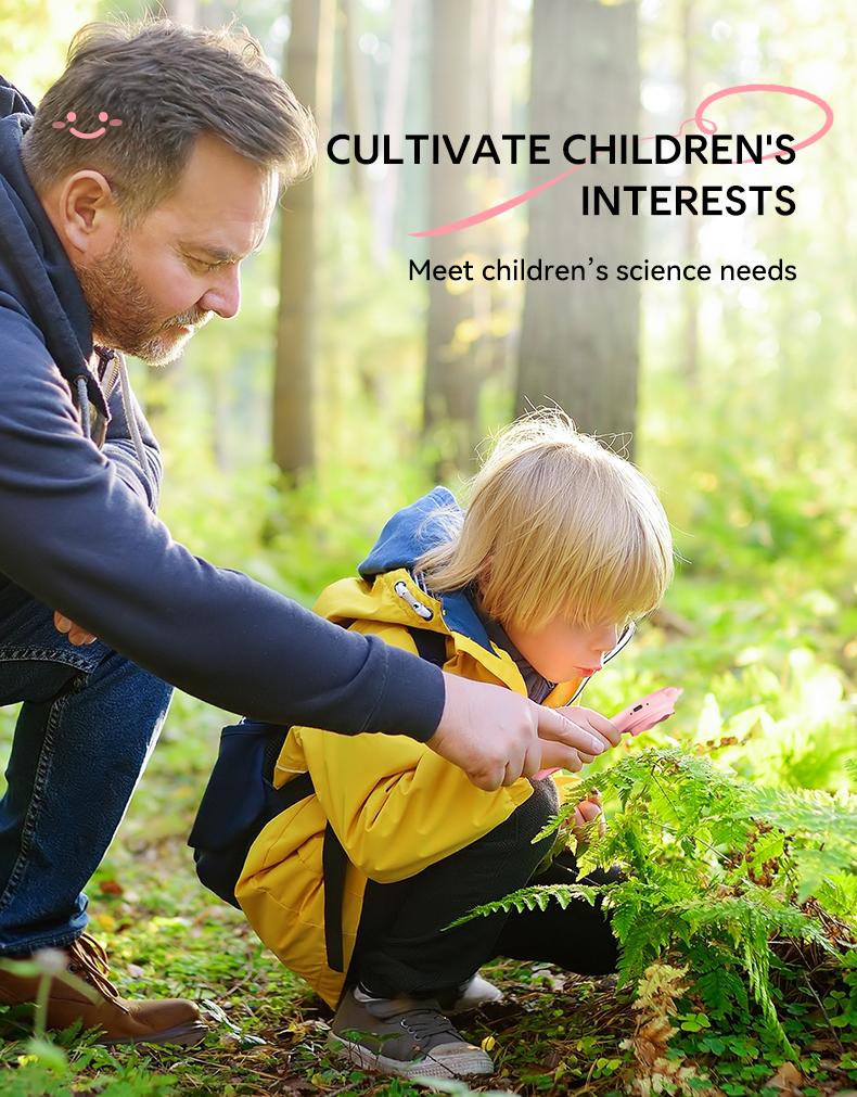 Cat Ear Kids Handheld Microscope, 500X Zoom 2MP HD IPS Screen Portable Digital Microscope with 8 LED, Educational Science Toy for Kids Cat Ear Kids Handheld Microscope, 500X Zoom 2MP HD IPS Screen Portable Digital Microscope with 8 LED, Educational Science Toy for Kids