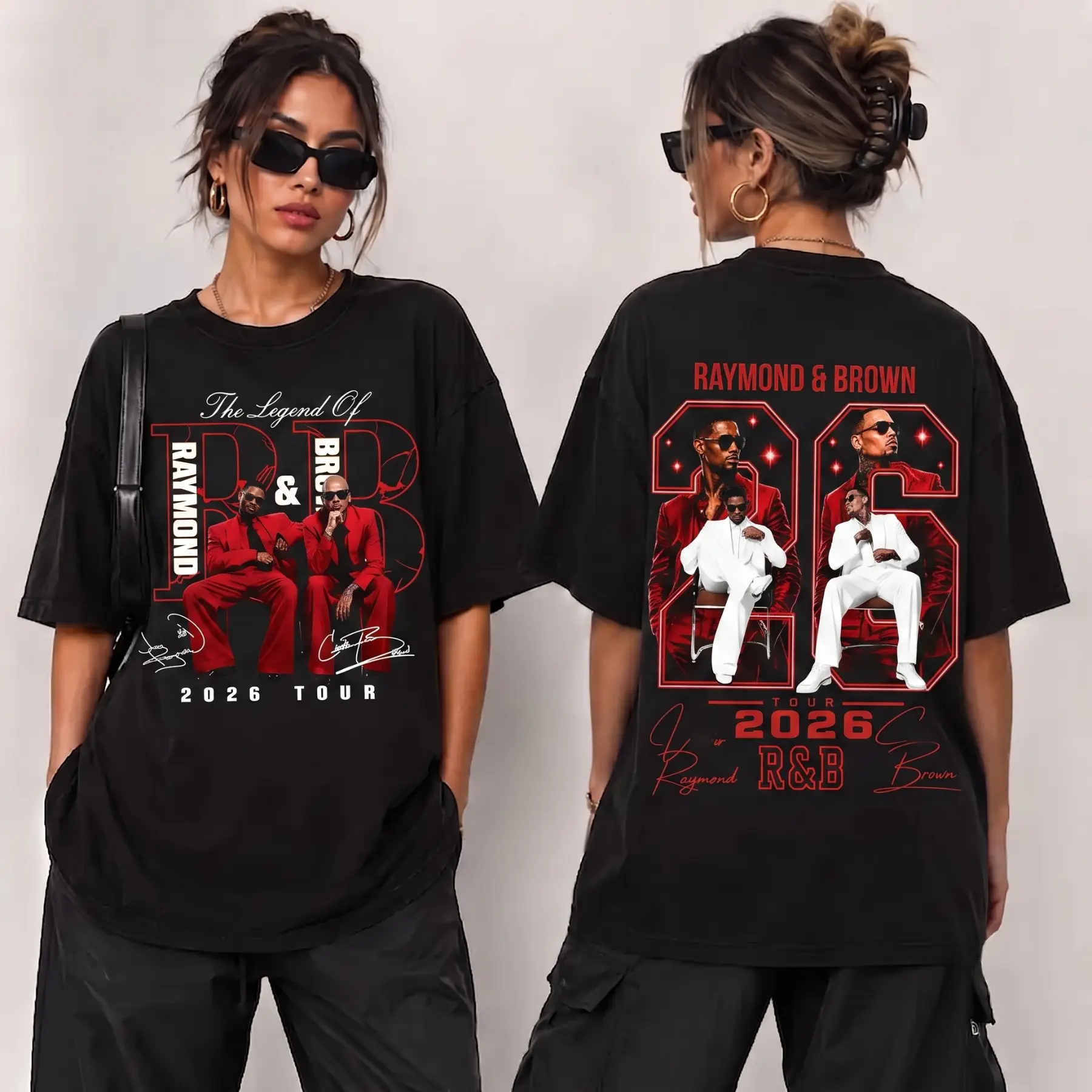 [FREE SHIP] R&B Tour HipHop Music V2 Shirt, Ch.Brown Usher Raymond The R&B Tour 2026 Unisex Tee