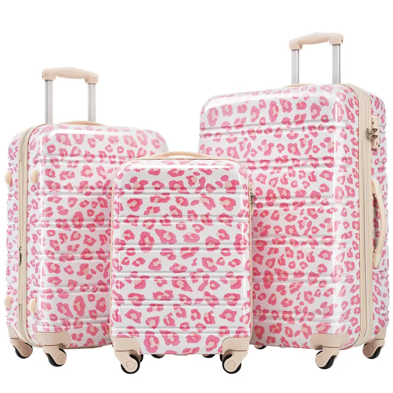 High appearance hard shell luggage 3-piece set 20/24/28 inches, made of PC material, resistant to impact, equipped with TSA lock universal wheels, layered storage and organized luggage, suitable for both long and short distances
