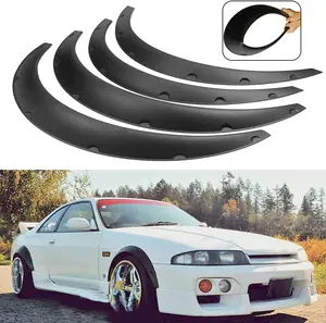 4Pcs Universal Wide Body Wheel Arch Fender Flares - Anti-Scratch, Anti-Collision Exterior Protector, Durable Easy-Install Trim, Car Exterior Modification Vehicle Accessories for Sedans, SUVs