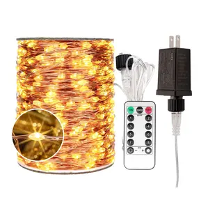 100FT Plug-In Fairy String Lights, 300 LEDs Waterproof Copper Wire Twinkle Lights with Remote & Timer, 8 Modes Warm White Lights for Bedroom, Patio, Garden, Wedding & Christmas Decor
