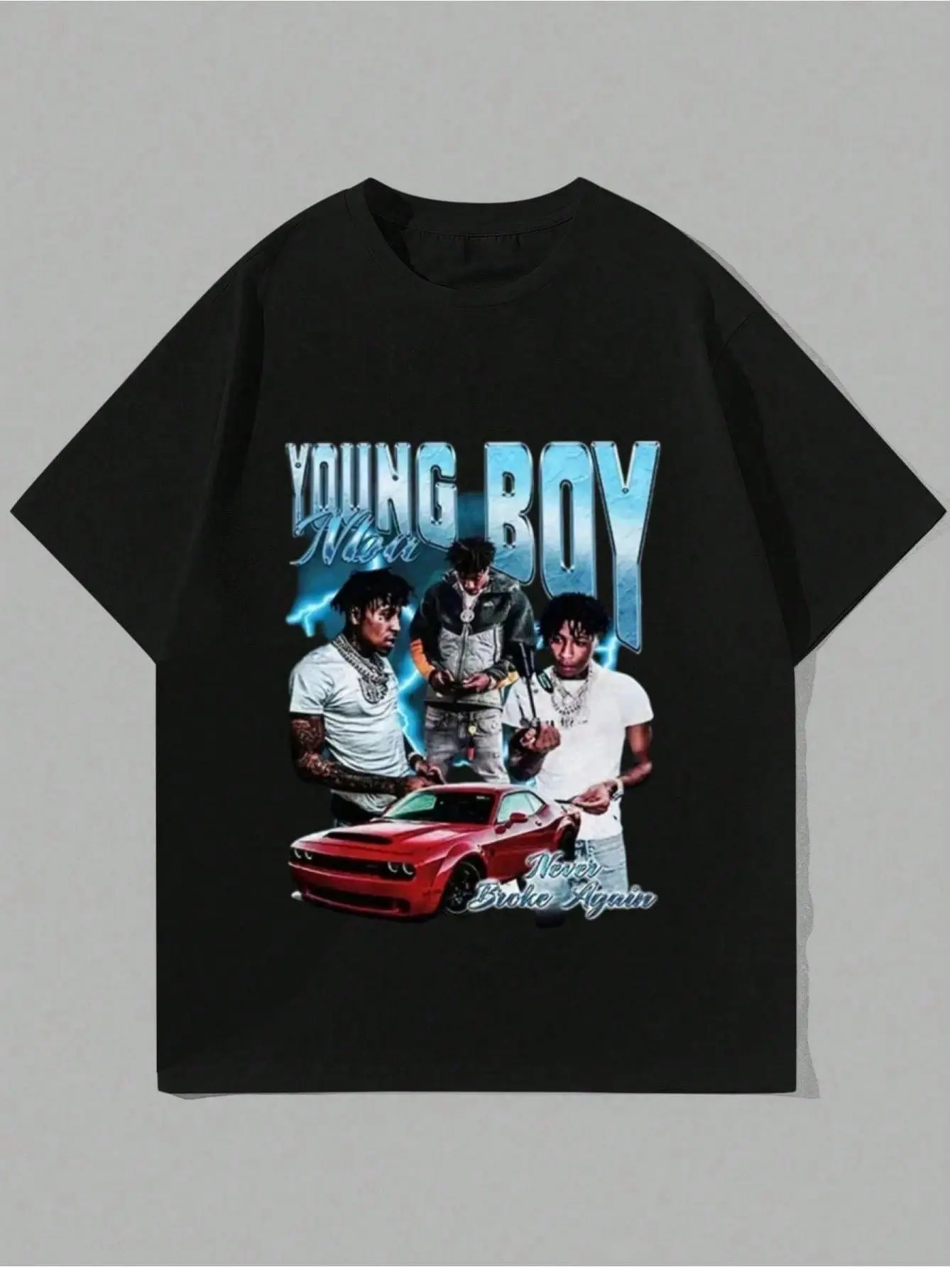 Rapper YoungBoy Never Broke Again T-Shirthigh-Quality Aesthetic Short Sleeved Oversized Tshirt Womens Hiphop Retro T-Shirt
