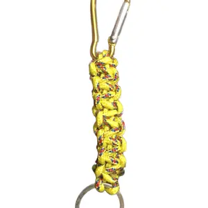 Solomon 5” Multicolored Micro Paracord Keychain with D Ring and C Clip