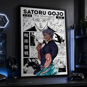 Gojo Satoru Jujutsu Kaisen Anime Poster, JJK Manga Wall Artwork Prints, Home Decor GiftCanvas Poster Wall Decor, Room Decorations, Funky Home Decor,anime wall art,bedroom canvas poster