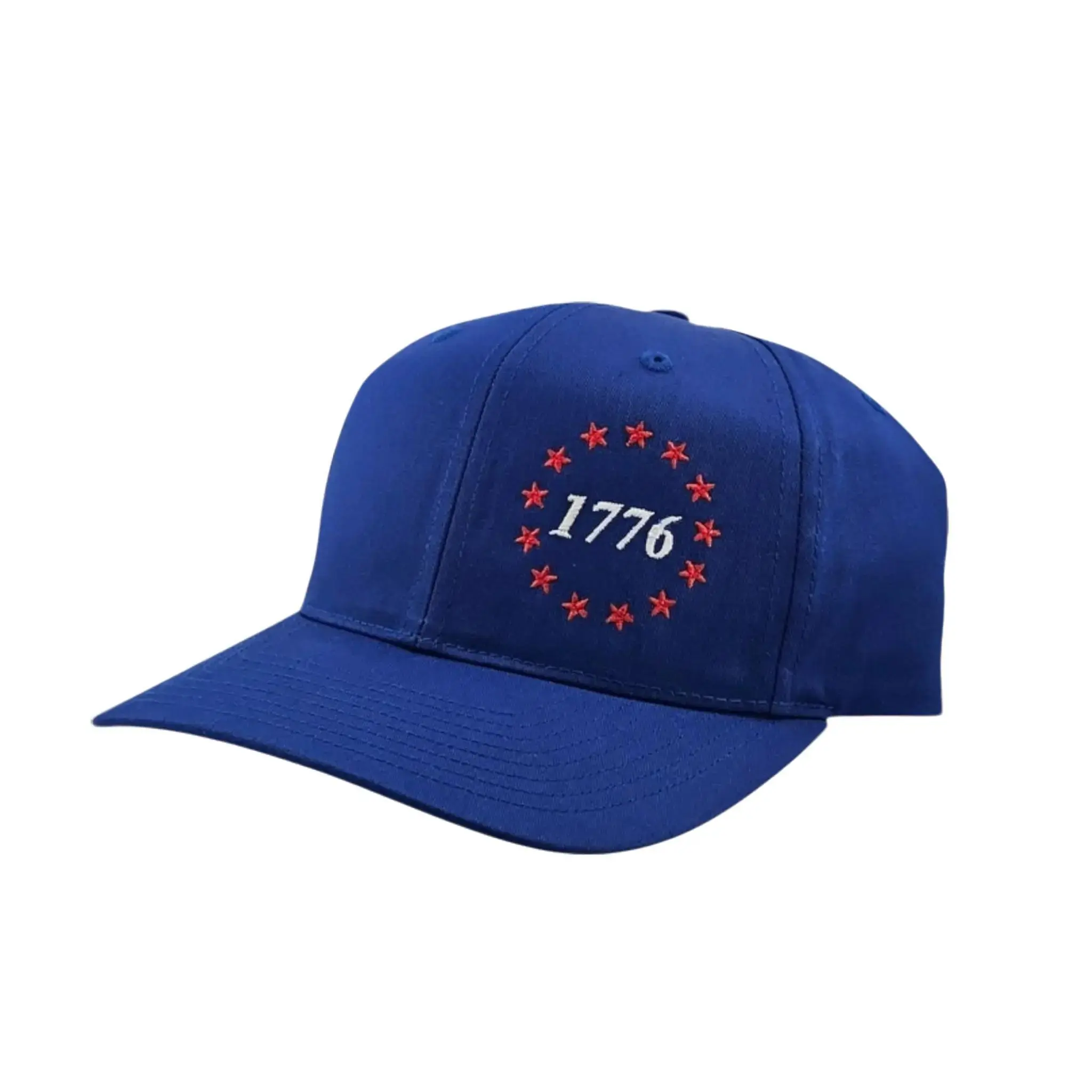 Richardson 212 Pro Twill Snapback Hat with 1776 Embroidery and 13 Stars Design Structured 6-Panel Mid-Profile Adjustable Closure