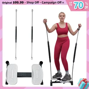 Twisting Board Machine with Power Rods & Foot Massager, 300LB Capacity, Home Fitness Trainer, Quiet Dual Pedals Core Engagement summervibes