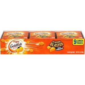 Flavor Blasted Xtra Cheddar Cheese Crackers, Baked Snack Crackers, 0.9 oz On-the-Go Snack Packs, 9 Count Tray
