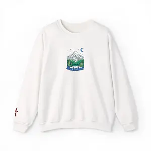 Mount Rainier Crewneck Sweatshirt — Sasquatch detail Right Sleeve