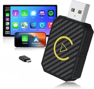 Mini Wireless CarPlay Adapter for iPhone Convert Wired to Wireless Apple CarPlay Adapter Plug & Play USB Interface with Carbon Fiber Design