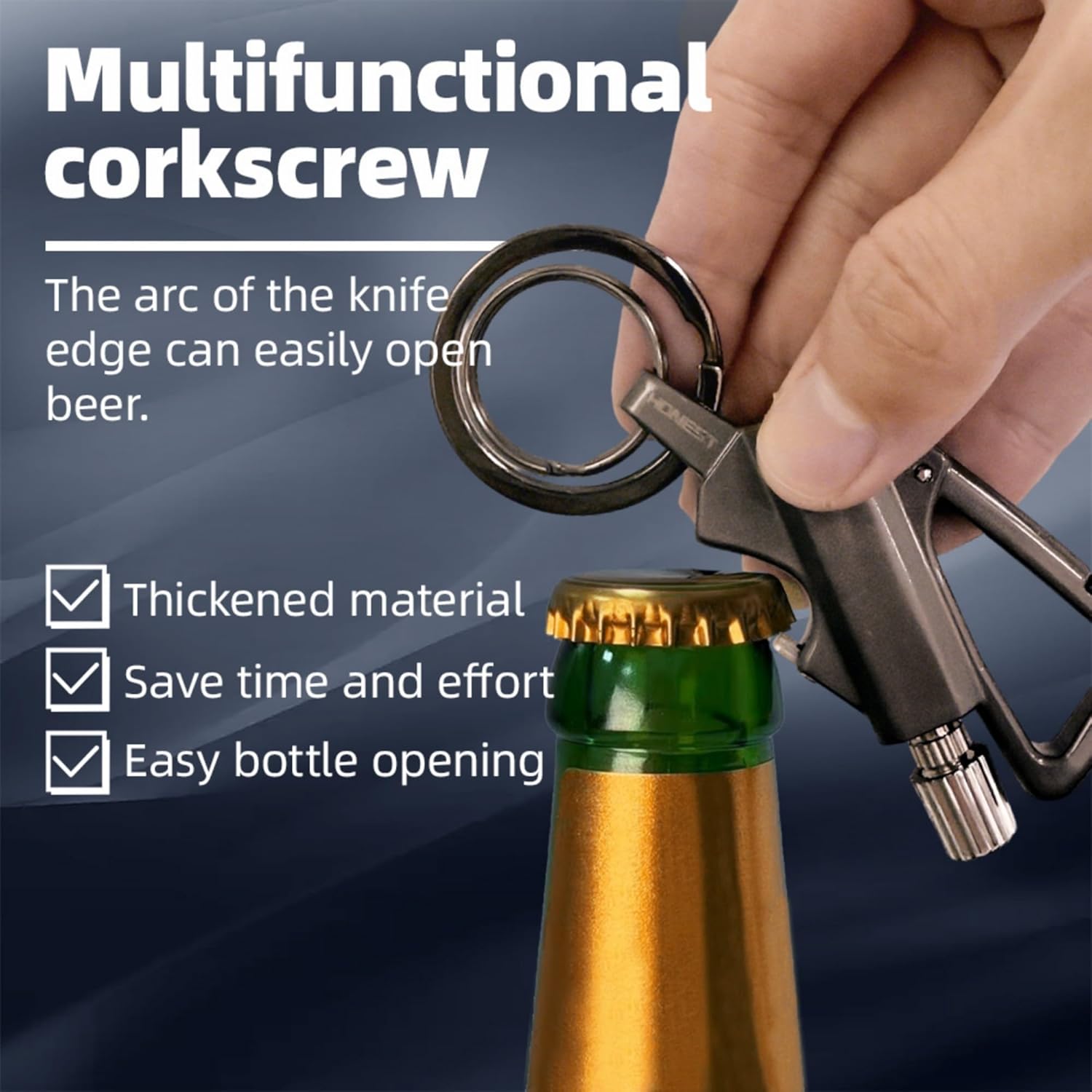 All-Metal Multi-Functional Tool Lighter Keychain Portable Lighter (Not include Fuel) Waterproof Reusable Multifunctional 3-in-1 keychain Bottle Opener, Stores keys, Durable for Travel Outdoor Activities Camping Parties Creative Gift for Both Men Women