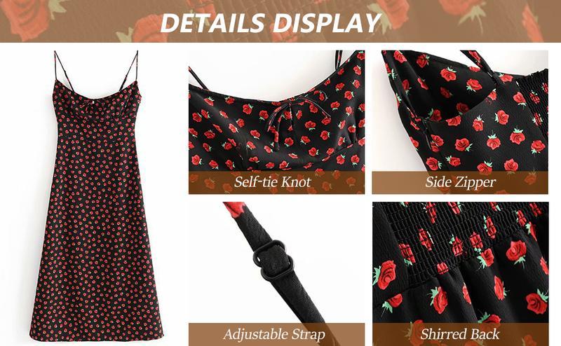 Mundoven Women's Floral Dress Low-Cut Square Neck Spaghetti Strap Tie Bodycorn 90s Y2k Sun Dresses Springfresh Casual Wear Women's Slip Summer Dress with Adjustable Straps & Elastic Neckline Mundoven Women's Floral Dress Low-Cut Square Neck Spaghetti Strap Tie Bodycorn 90s Y2k Sun Dresses Springfresh Casual Wear Women's Slip Summer Dress with Adjustable Straps & Elastic Neckline