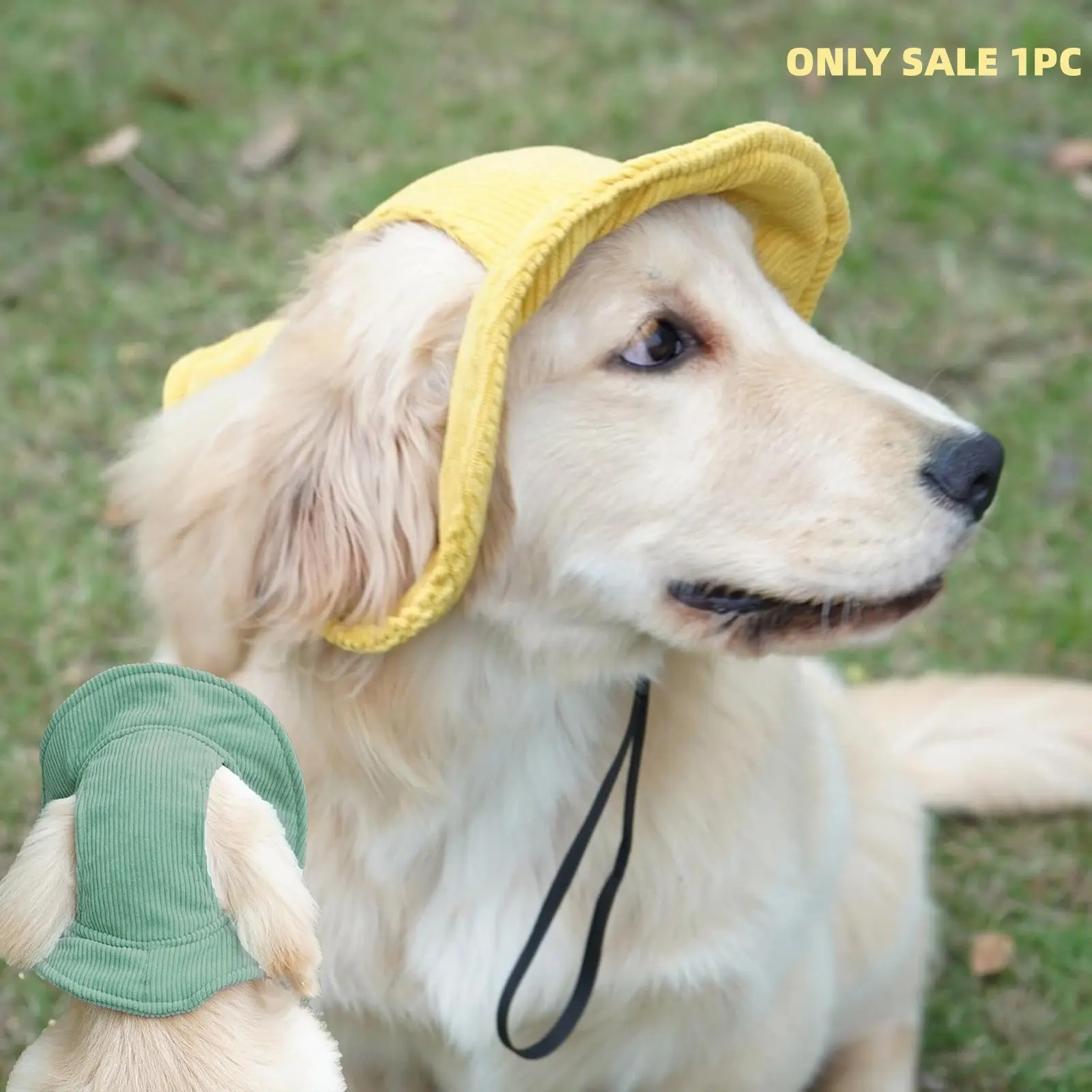 Cute Corduroy Pet Hat with Ear Holes, Outdoor Sun Protection Pet Hat, Pet Supplies for Small Medium Large Dogs & Cats, Clothing