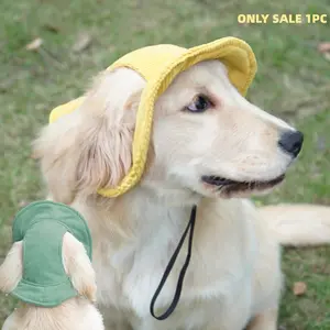 Cute Corduroy Pet Hat with Ear Holes, Outdoor Sun Protection Pet Hat, Pet Supplies for Small Medium Large Dogs & Cats