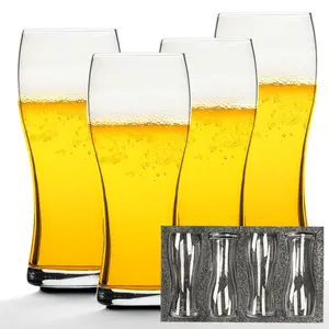 Beer Glasses Set of 4, 17 OZ Pint Glasses Pilsner Glasses for Father, Beer Mug Gifts for Men